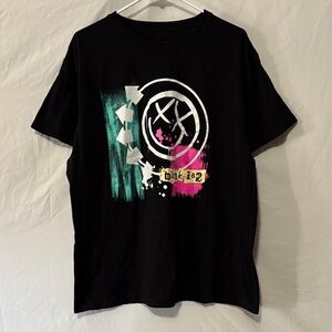 Blink-182 Band T-Shirt with Smiley Face Graphics